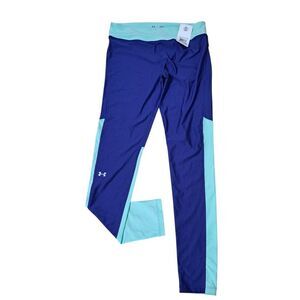 Under Armour Women's Blue Teal Gym Sports Compression Leggings Sz Large